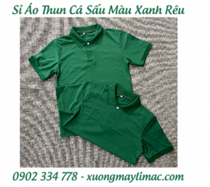 Sỉ áo thun cá sấu trơn xanh rêu