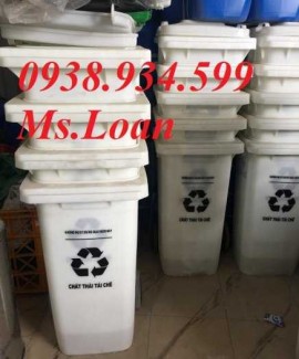 Thùng rác 120 lít màu trắng