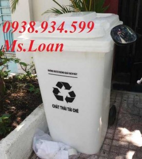 Thùng rác 120 lít màu trắng