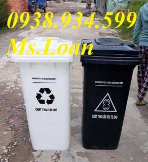 Thùng rác 120 lít màu trắng