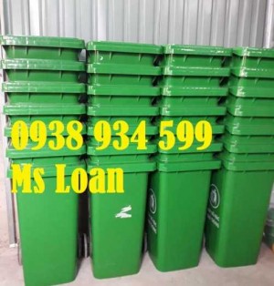 Thùng rác nhựa 120 lít màu xanh hàng nhập khẩu