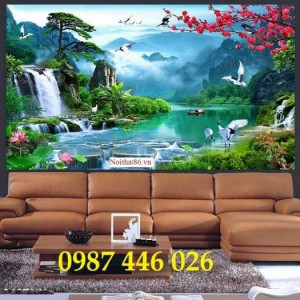 Tranh gạch thiên nhiên thác nước HP389