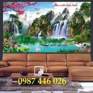 Tranh gạch thiên nhiên thác nước HP389