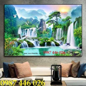 Tranh gạch thiên nhiên thác nước HP389