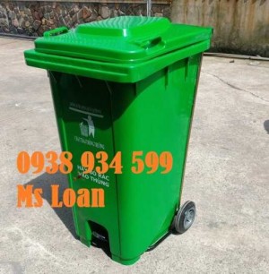 Thùng rác đạp chân 240 lít màu xanh lá