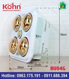 Đèn Sưởi Nhà Tắm Âm Trần Kohn Bu04g