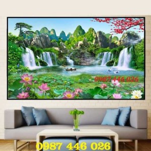 Tranh Gạch Men, Tranh Ốp Tường Thác Nước Hp1335