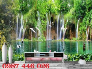 Tranh Gạch Men, Tranh Ốp Tường Thác Nước Hp1335
