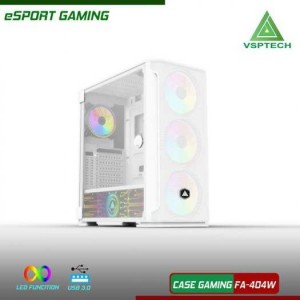 Vỏ Thùng Case Vsptech Fa-404w Esport Gaming Màu Trắng Chính Hãng