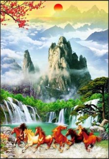 Tranh Bát Mã- Gạch Tranh 3d