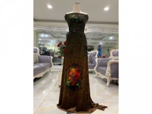 Nhung Không Cườm. Đen Loang Màu Cộng Hưởng Với Nâu)☘️☘️☘️☘️ Mẫu Mới Cho Bst Tinh Hoa Việt. ????