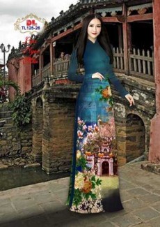 Vải Áo Dài Phong Cảnh Đẹp Tl125 - Vải Lụa Ngọc Mai Cao Cấp