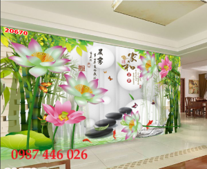 Tranh gạch men hoa sen ốp tường HP93221