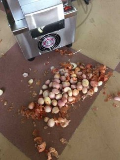 Máy bóc vỏ hành