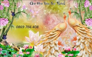 Tranh gạch men-gạch tranh chim công