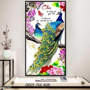 Tranh gạch men-gạch tranh chim công