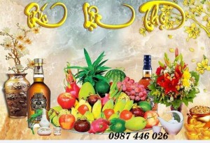 Tranh gạch men ốp tường phòng thờ đẹp Hp2227