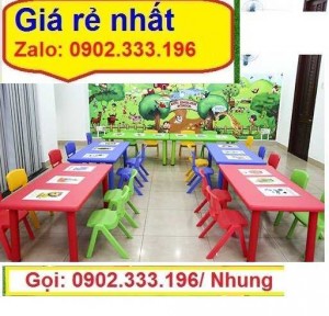 Bàn nhựa hình ovan giá rẻ, bàn nhựa hình bán nguyệt , bàn hình ovan mầm non