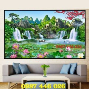 Tranh gạch men phong cảnh thiên nhiên cây cối