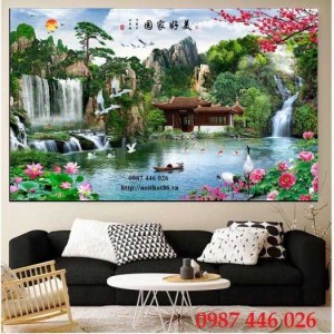 Tranh phong cảnh, gạch tranh ốp tường, tranh trang trí 3d đẹp