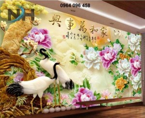 Tranh 3d phòng khách - gạch tranh sứ ngọc - MN87