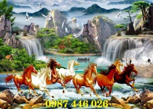 Tranh gạch bát mã, tranh ốp tường tranh trang trí HP732