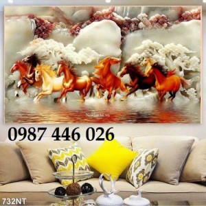 Tranh gạch bát mã, tranh ốp tường tranh trang trí HP732