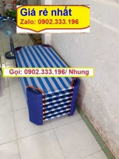 Giường mầm non lưới màu hồng, giường mầm non chân xanh