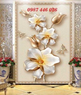 Gạch tranh bình hoa ốp cầu thang, lối đi HP821