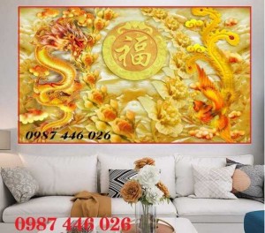 Gạch tranh rồng phụng ốp tường HP8332