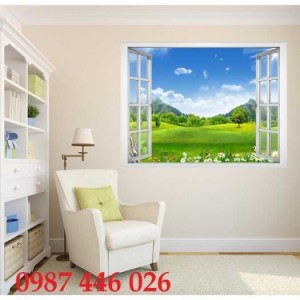 Tranh cửa sổ, gạch ốp tường 3d HP822
