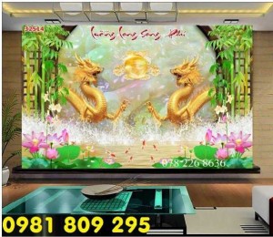 Long phụng sum vầy - tranh gạch men 3d rồng