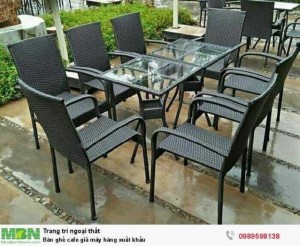 Bàn ghế cafe giả mây hàng xuất khẩu