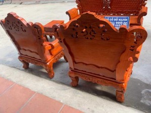 Bộ bàn ghế phòng khách kiểu hoàng gia gỗ hương đá