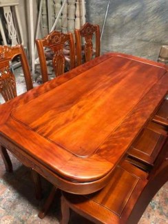 Bộ bàn ghế phòng ăn chữ nhật - gỗ xoan đào