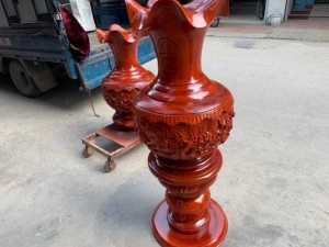 Lục Bình Kiểu Củ Tỏi Gỗ Xà Cừ