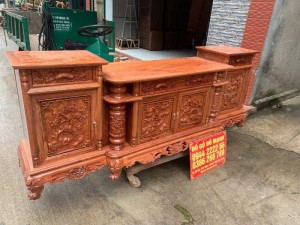 Kệ Tivi Cột Nho Gỗ Hương Đá