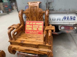 Bộ bàn ghế giả cổ tần thủy hoàng gỗ mun da báo