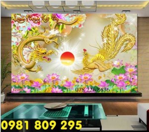 Gạch tranh 3d rồng vàng - tranh long phụng