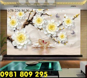 Tranh 3d hoa ngọc kim cương - gạch tranh 3d tráng trí