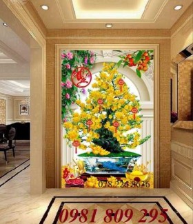 Hoa mai lộc vàng - gạch tranh 3d