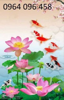 Tranh cá chép phong thủy - gạch tranh 3d