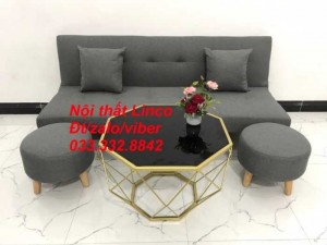Bộ bàn ghế Sofa bed, sofa giường xám lông chuột, xám đậm sfg01 giá rẻ Nội thất Linco HCM Hồ Chí Minh Tphcm Sài Gòn