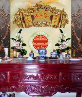 Tranh gạch trang trí phòng gia tiên