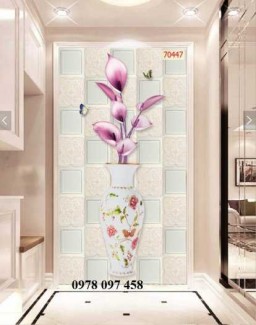 Tranh bình hoa ốp tường cao cấp
