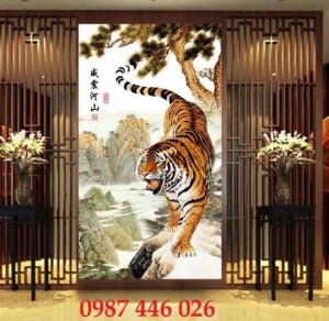 Tranh ốp tường, gạch trang trí, gạch hoa văn phòng khách 3d HP722