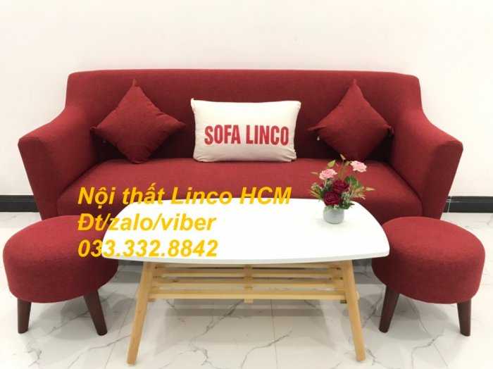 Bộ bàn ghế Sofa băng văng dài SFBg02 đỏ giá rẻ phòng khách Nội thất Linco Tphcm Sài Gòn quận gò vấp, tân bình, tân phú