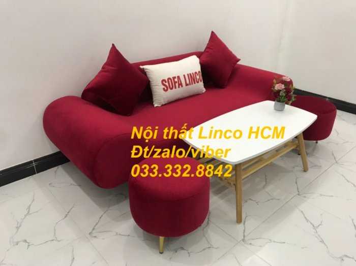 Bộ bàn ghế Sofa thuyền băng dài SFBg07 đỏ vải nhung Nội thất Linco Tphcm Sài Gòn HCM SG quận gò vấp, bình thạnh, thủ đức