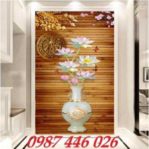 Tranh gạch hoa 3d, tranh ốp khổ dọc Hp8732