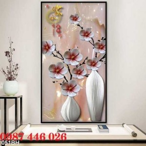Tranh gạch hoa 3d, tranh ốp khổ dọc Hp8732